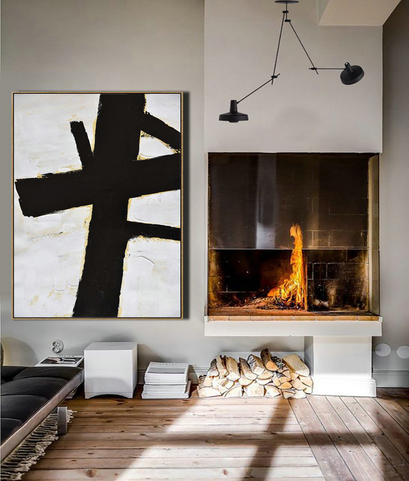 Extra Large Acrylic Painting On Canvas,Minimalist Painting On Canvas, Palette Knife Vertical Minimal Art - Original Abstract Painting Canvas Art